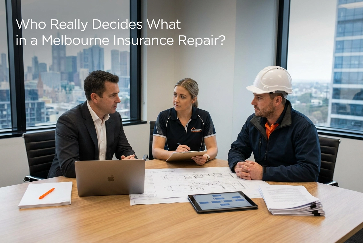 Professional header image for educational tutorial: Who Really Decides What in a Melbourne Insurance Repair?